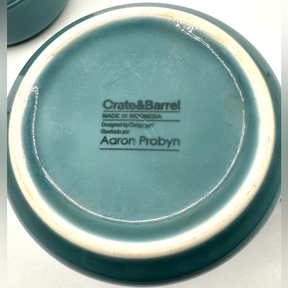 2 Crate&Barrel Blue Aaron Probyn Mugs. Pattern is Hue. Discontinued. - Picture 3 of 10